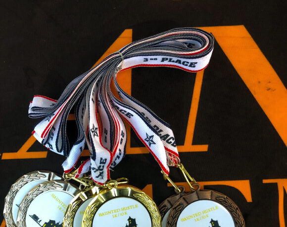 Bronze, Silver and Gold medals for winners of 2020 Haunted Hustle 5K and 10K races.